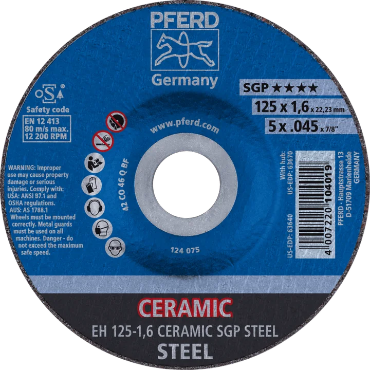 PFERD Trennscheiben CERAMIC SGP STEEL EH 125-1,6 CERAMIC SGP STEEL