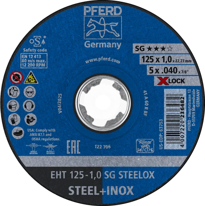 PFERD Trennscheiben SG STEELOX EHT 125-1,0 SG STEELOX/X-LOCK