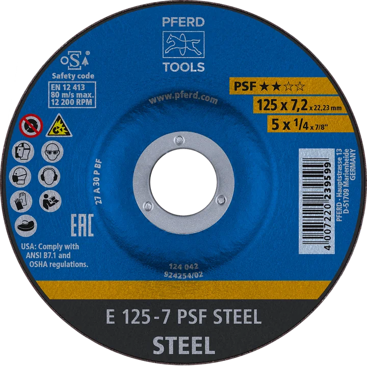 PFERD Schruppscheiben PSF STEEL E 125-7 PSF STEEL