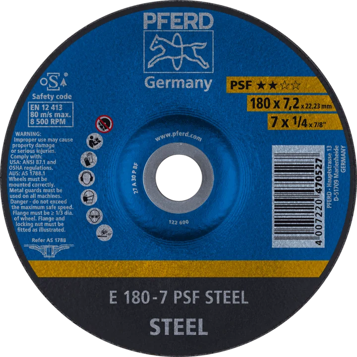 PFERD Schruppscheiben PSF STEEL E 180-7 PSF STEEL