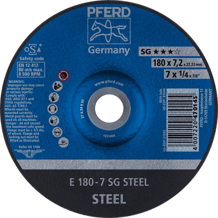 PFERD Schruppscheiben SG STEEL E 180-7 SG STEEL