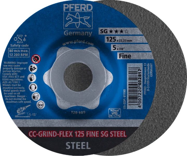 PFERD CC-GRIND Schleifscheiben FLEX SG STEEL CC-GRIND FLEX 125 SG STEEL FINE