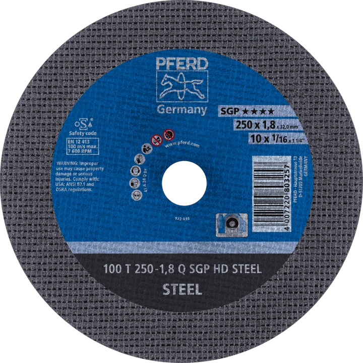 PFERD Stationäre Trennscheiben SGP HD STEEL 100 T 250-1,8 Q SGP HD STEEL/32,0