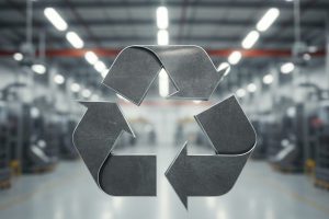 Recycling symbol suggests waste management & processing, promoting environmental responsibility in industry & manufacturing.
Metal recycling symbol floating in a factory or warehouse setting.
recycle, recycling, arrow, environment, symbol, industrial, factory, waste, management, metal, manufacturing, processing, plant, facility, sustainability, circular, economy, resource, conservation, reuse, reduction, eco, ecological, industry, production, distribution, warehouse, storage, corporate, responsibility, csr, green, initiative, solution, technology, innovation, forward, circularity, energy